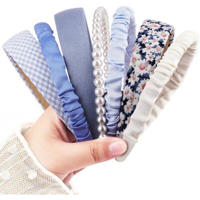 DRESHOW Modieuze hoofdbanden voor vrouwen, verschillende modellen, antislip, haarband met bloemen, gevoerde haarband, vintage haaraccessoires voor vrouwen en meisjes Eén maat DRESHOW Modieuze hoofdbanden voor vrouwen, verschillende modellen, antislip, haarband met bloemen, gevoerde haarband, vintage haaraccessoires voor vrouwen en meisjes Eén maat