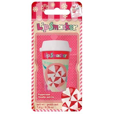 Lip Smacker Holiday Frappe Cup lippenbalsem, schattige lippenbalsem voor kinderen, feestthema, hydraterend en eenvoudig aan te brengen, doordrenkt met castorzaadolie, pepermunt Lip Smacker Holiday Frappe Cup lippenbalsem, schattige lippenbalsem voor kinderen, feestthema, hydraterend en eenvoudig aan te brengen, doordrenkt met castorzaadolie, pepermunt