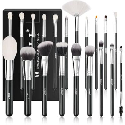 BEILI 20 stuks professionele make-upkwasten van hoogwaardig natuurlijk geitenhaar voor foundation, poeder, contour, concealer, oogschaduw, wenkbrauwen, eyeliner BEILI 20 stuks professionele make-upkwasten van hoogwaardig natuurlijk geitenhaar voor foundation, poeder, contour, concealer, oogschaduw, wenkbrauwen, eyeliner