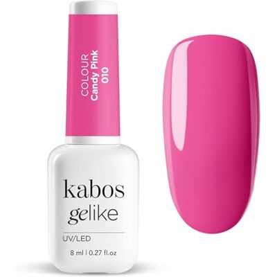 Kabos Gelike 010 Candy Pink Hybrid UV/LED nagellak, 8 ml Kabos Gelike 010 Candy Pink Hybrid UV/LED nagellak, 8 ml
