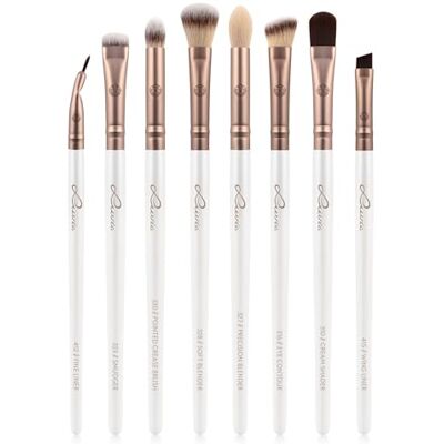 Luvia Cosmetics Luvia All Eye Want Set Oogmake-upkwasten, 8 veganistische cosmetische kwasten voor perfect mengen en aanbrengen Luvia Cosmetics Luvia All Eye Want Set Oogmake-upkwasten, 8 veganistische cosmetische kwasten voor perfect mengen en aanbrengen