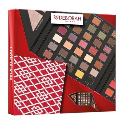 DEBORAH Milano Make Up Beauty Gift cadeauset voor dames, nr. 3, medium warme tinten, met oogschaduwpalet, glans, lippenstift en gezichtspoeder in verschillende afwerkingen en DEBORAH Milano Make Up Beauty Gift cadeauset voor dames, nr. 3, medium warme tinten, met oogschaduwpalet, glans, lippenstift en gezichtspoeder in verschillende afwerkingen en