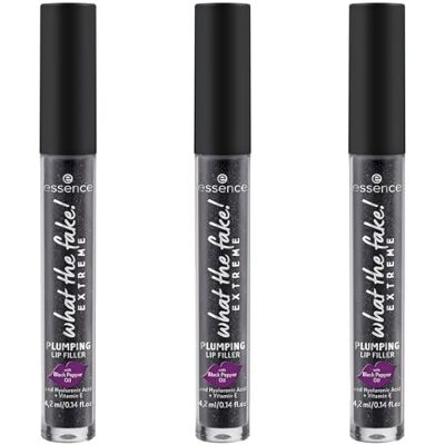 Essence Cosmetics Essence what the fake! EXTREME PLUMPING LIP MEISTER, Lip Booster, nr. 03, zwart, past zich aan kleuren, veganistisch, zonder parabenen, zonder plastic microdeeltjes, zonder nanodeeltjes, 3 stuks (3 x 4,2 Essence Cosmetics Essence what the fake! EXTREME PLUMPING LIP MEISTER, Lip Booster, nr. 03, zwart, past zich aan kleuren, veganistisch, zonder parabenen, zonder plastic microdeeltjes, zonder nanodeeltjes, 3 stuks (3 x 4,2
