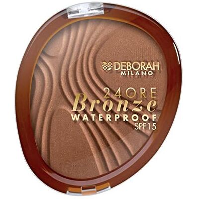DEBORAH Milano Terra Face Compact 24 uur Brons SPF 15, 04 Dark Beige, Bronzer met waterdichte en langdurige textuur, geeft een glanzende en natuurlijk gebruinde huid, 12 g DEBORAH Milano Terra Face Compact 24 uur Brons SPF 15, 04 Dark Beige, Bronzer met waterdichte en langdurige textuur, geeft een glanzende en natuurlijk gebruinde huid, 12 g