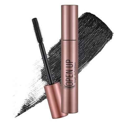 Flormar Open Up HD zwarte mascara met siliconen borstel langdurige mascara voor volume en lengte van fijne wimpers geen klonten, geen vlekken voor expressieve wimpers Flormar Open Up HD zwarte mascara met siliconen borstel langdurige mascara voor volume en lengte van fijne wimpers geen klonten, geen vlekken voor expressieve wimpers