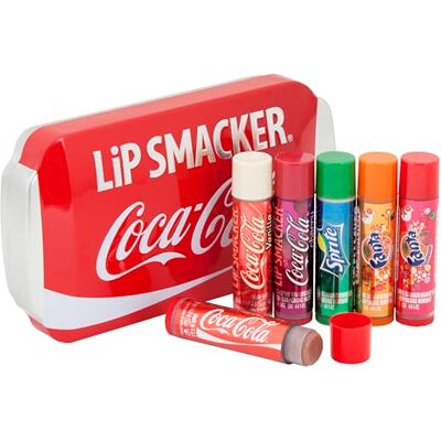 Lip Smacker Coca-Cola blikjescollectie lippenbalsemset met verschillende geuren zoet cadeau in klassiek blikje om te verzamelen verpakking van 6 stuks Lip Smacker Coca-Cola blikjescollectie lippenbalsemset met verschillende geuren zoet cadeau in klassiek blikje om te verzamelen verpakking van 6 stuks