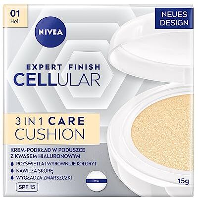 NIVEA Cellular Expert Finish 3-in-1 Cushion Care anti-rimpel crème hyaluronzuur foundation, lichte kleur, 15 g NIVEA Cellular Expert Finish 3-in-1 Cushion Care anti-rimpel crème hyaluronzuur foundation, lichte kleur, 15 g