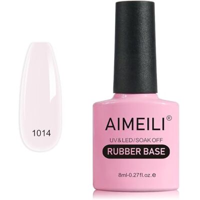 AIMEILI 5-in-1 Rubber Base Coat nagellak, semi-permanent, natuurlijk, nude, roze, gel, UV, LED, versterking en reparatie van manicure, decoratielijm 8 ml (1014) AIMEILI 5-in-1 Rubber Base Coat nagellak, semi-permanent, natuurlijk, nude, roze, gel, UV, LED, versterking en reparatie van manicure, decoratielijm 8 ml (1014)