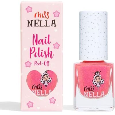MISS NELLA TICKLE ME Pink Speciale roze nagellak met glitter voor kinderen, peel-off formule, op waterbasis en geurloos MISS NELLA TICKLE ME Pink Speciale roze nagellak met glitter voor kinderen, peel-off formule, op waterbasis en geurloos