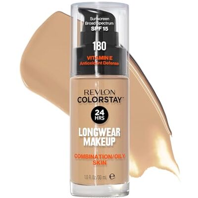 REVLON ColorStay Foundation 30 ml fles Oily Skin N180 Sand Beige REVLON ColorStay Foundation 30 ml fles Oily Skin N180 Sand Beige