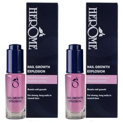 Herome 2 stuks groeiserum voor nagels – versnelt de groei van de nagels (Nail Growth Explosion) – rijk aan silicium – 2 x 7 ml Herome 2 stuks groeiserum voor nagels – versnelt de groei van de nagels (Nail Growth Explosion) – rijk aan silicium – 2 x 7 ml