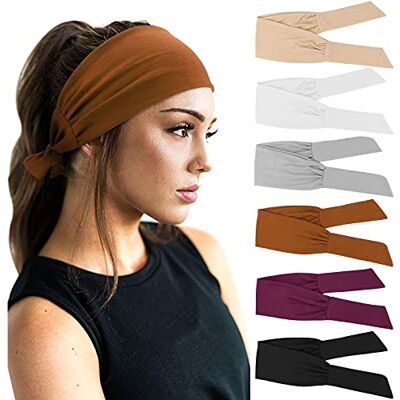 DRESHOW 6-delige haarband voor dames, yoga, hardlopen, sport, training, schattige haarbanden, accessoires, 6 stuks, M: Effen kleur, één maat DRESHOW 6-delige haarband voor dames, yoga, hardlopen, sport, training, schattige haarbanden, accessoires, 6 stuks, M: Effen kleur, één maat