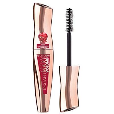 DEBORAH Milano Instant Maxi Volume Mascara 24 uur met granaatappelolie, volume effect, langwerpig en langdurig curvend, geeft gevoede en gehydrateerde wimpers, zwart, 12 ml DEBORAH Milano Instant Maxi Volume Mascara 24 uur met granaatappelolie, volume effect, langwerpig en langdurig curvend, geeft gevoede en gehydrateerde wimpers, zwart, 12 ml