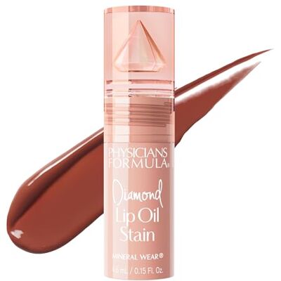 Physicians Formula , Mineral Wear Diamond Lip Oil Stain, matte afwerking, zacht, langdurig, doordrenkt met vitamine E en ingekapselde diamanten voor een glanzend en glad effect, natuurlijke nude Physicians Formula , Mineral Wear Diamond Lip Oil Stain, matte afwerking, zacht, langdurig, doordrenkt met vitamine E en ingekapselde diamanten voor een glanzend en glad effect, natuurlijke nude