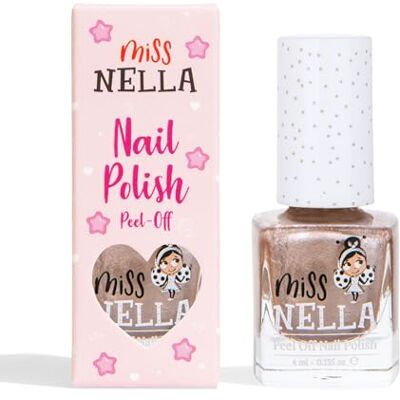 MISS NELLA Sweet Osaurus speciale bronskleurige nagellak met glitter voor kinderen, peel-off formule, op waterbasis en geurloos MISS NELLA Sweet Osaurus speciale bronskleurige nagellak met glitter voor kinderen, peel-off formule, op waterbasis en geurloos
