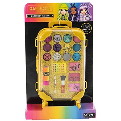 Nice Group Rainbow High Big Trolley Make Up Make-upset voor kinderen met oogschaduw, lipgloss en 3D-edelstenen, NiHardlines Group Nice Group Rainbow High Big Trolley Make Up Make-upset voor kinderen met oogschaduw, lipgloss en 3D-edelstenen, NiHardlines Group
