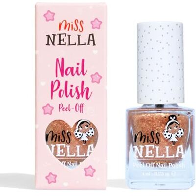 MISS NELLA New Magic Collection OPEN, SESAM speciale gouden nagellak met glitter voor kinderen, peel-off formule, op waterbasis en geurloos MISS NELLA New Magic Collection OPEN, SESAM speciale gouden nagellak met glitter voor kinderen, peel-off formule, op waterbasis en geurloos