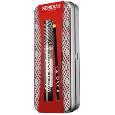 DEBORAH Milano Cadeauset voor dames, tinnen oogmake-up, met Like a PRO TINT mascara en 24-uurs potlood 251 zwart, nr. 6 DEBORAH Milano Cadeauset voor dames, tinnen oogmake-up, met Like a PRO TINT mascara en 24-uurs potlood 251 zwart, nr. 6