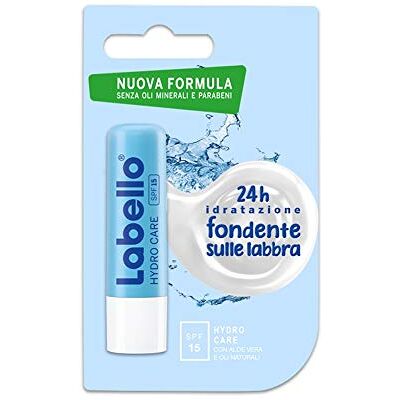 Labello Hydro Care Lippenbalsem zonder minerale oliën voor droge lippen SPF 15 en sheaboter voor voedende lippenbescherming (4 x 4,8 g) Labello Hydro Care Lippenbalsem zonder minerale oliën voor droge lippen SPF 15 en sheaboter voor voedende lippenbescherming (4 x 4,8 g)