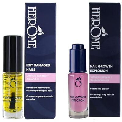 Herome Combi-pack Sos beschadigde nagels & groeiserum voor nagels (Exit Damaged Nails & Nail Growth Explosion) 10% korting op de eenheidsprijs 2 x 7 ml Herome Combi-pack Sos beschadigde nagels & groeiserum voor nagels (Exit Damaged Nails & Nail Growth Explosion) 10% korting op de eenheidsprijs 2 x 7 ml