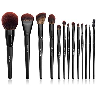 Jessup Professionele make-upkwastenset, 13-delig, foundation, poeder, veganistisch, contour, blush, highlight, mix van oogschaduw, concealer, spoel, eyeliner, zwart, T300 Jessup Professionele make-upkwastenset, 13-delig, foundation, poeder, veganistisch, contour, blush, highlight, mix van oogschaduw, concealer, spoel, eyeliner, zwart, T300