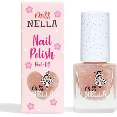 MISS NELLA New Magic Collection ABRACADABRA Special Pink Sparkle Nail Polish voor kinderen, met peel-off, op water gebaseerde en geurvrije formule MISS NELLA New Magic Collection ABRACADABRA Special Pink Sparkle Nail Polish voor kinderen, met peel-off, op water gebaseerde en geurvrije formule