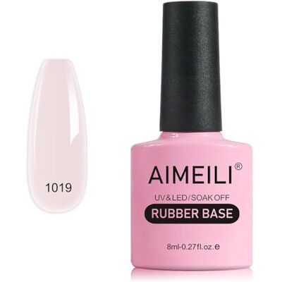 AIMEILI 5-in-1 Rubber Base Coat nagellak, semi-permanent, natuurlijk, nude, roze, gel, UV, LED, versterking en reparatie van manicure, decoratielijm 8 ml (1019) AIMEILI 5-in-1 Rubber Base Coat nagellak, semi-permanent, natuurlijk, nude, roze, gel, UV, LED, versterking en reparatie van manicure, decoratielijm 8 ml (1019)