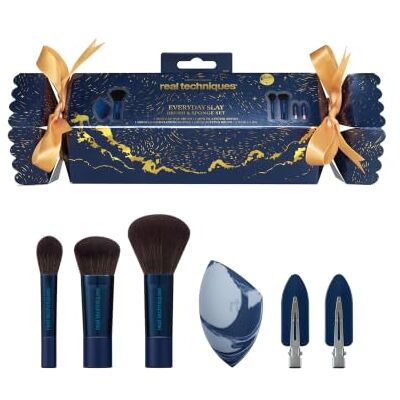 REAL TECHNIQUES 6-delige dagelijkse slay borstel & spons set volledige gezicht on-the-go make-up tools limited edition vakantie geschenkset REAL TECHNIQUES 6-delige dagelijkse slay borstel & spons set volledige gezicht on-the-go make-up tools limited edition vakantie geschenkset