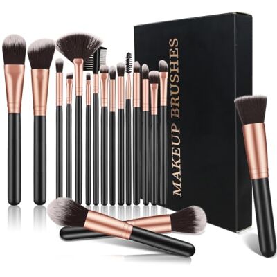 Nestling Make-upkwastenset, 18 stuks, roségoud, synthetisch, hoogwaardig, voor foundation, poeder, voor gezicht, rouge, concealer, oogschaduw Nestling Make-upkwastenset, 18 stuks, roségoud, synthetisch, hoogwaardig, voor foundation, poeder, voor gezicht, rouge, concealer, oogschaduw