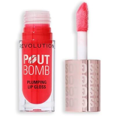 Revolution Beauty London Revolution Pout Bomb Plumping Lip Gloss, Cherry Sheer Red Revolution Beauty London Revolution Pout Bomb Plumping Lip Gloss, Cherry Sheer Red