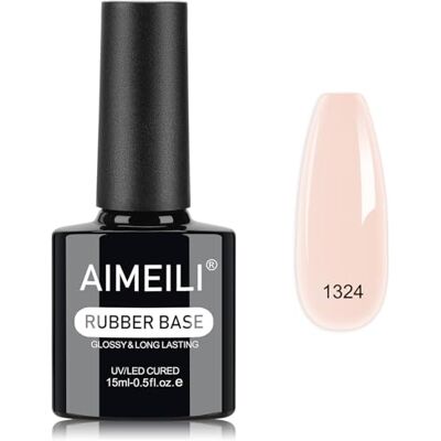 AIMEILI 5 en 1 Rubber Base Coat 15ML, Nude Rose Gel Base Caoutchouc UV LED Renforcement et Réparation de Manucure, Colle de Décorations (1324) AIMEILI 5 en 1 Rubber Base Coat 15ML, Nude Rose Gel Base Caoutchouc UV LED Renforcement et Réparation de Manucure, Colle de Décorations (1324)