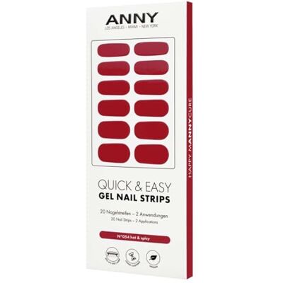 ANNY Gel Nail Strips UV-nagelfolie om op te plakken met uv-lamp, duurzaam en splintervrij, eenvoudig te bedienen, kleur: warm en kruidig, mat rood, nr. 54 ANNY Gel Nail Strips UV-nagelfolie om op te plakken met uv-lamp, duurzaam en splintervrij, eenvoudig te bedienen, kleur: warm en kruidig, mat rood, nr. 54