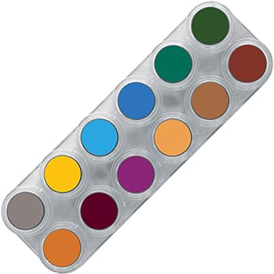 GRIMAS Water Make-Up B Professional Make-Up Palet, 12 x 2,5 ml, hoogwaardige make-up voor kinderen, op waterbasis GRIMAS Water Make-Up B Professional Make-Up Palet, 12 x 2,5 ml, hoogwaardige make-up voor kinderen, op waterbasis