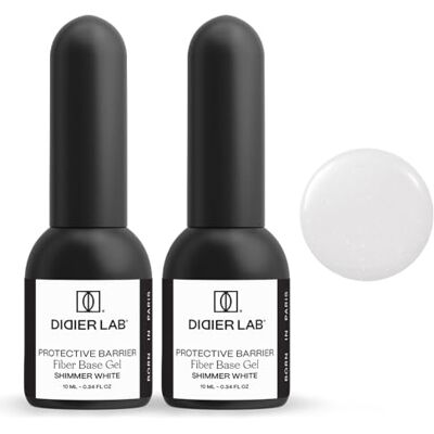 DIDIER LAB Set van 2 Shimmer White Glasvezel Gel Nagellak Sterke Base Coat voor nagels met vitaminen en mineralen Soak Off zelfnivellerende gel voor UV-nagellak Voor UV-lamp DIDIER LAB Set van 2 Shimmer White Glasvezel Gel Nagellak Sterke Base Coat voor nagels met vitaminen en mineralen Soak Off zelfnivellerende gel voor UV-nagellak Voor UV-lamp
