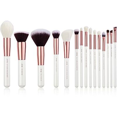 Jessup Set van 15 professionele make-upkwasten, hoogwaardige make-upset voor foundation, poeder, lippen, contouren en schaduw, gezicht en ogen, wit T220 Jessup Set van 15 professionele make-upkwasten, hoogwaardige make-upset voor foundation, poeder, lippen, contouren en schaduw, gezicht en ogen, wit T220