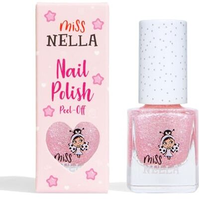 MISS NELLA Its Glitzy Hippo- speciale roze nagellak met glitter voor kinderen, peel-off-formule, op waterbasis en geurloos MISS NELLA Its Glitzy Hippo- speciale roze nagellak met glitter voor kinderen, peel-off-formule, op waterbasis en geurloos