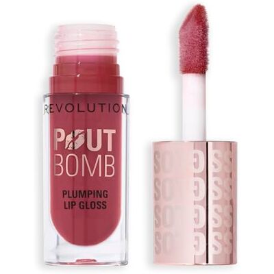 Revolution Beauty London Revolution Pout Bomb Plumping Lip Gloss, Wild Mauve Warm-Toned Pink Revolution Beauty London Revolution Pout Bomb Plumping Lip Gloss, Wild Mauve Warm-Toned Pink