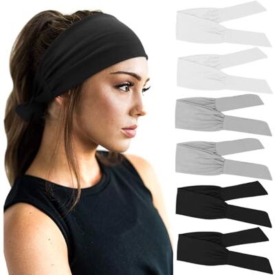 DRESHOW 6-delige haarband voor dames, yoga, hardlopen, sport, training, schattige haarbanden, accessoires, Set van 6 kleurrijke hoofdbanden 58-D16 DRESHOW 6-delige haarband voor dames, yoga, hardlopen, sport, training, schattige haarbanden, accessoires, Set van 6 kleurrijke hoofdbanden 58-D16