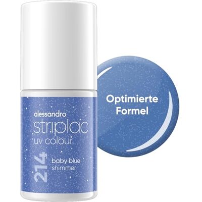 alessandro Striplac Baby Blue Shimmer UV-nagellak, dekkend en krasbestendig tot 15 dagen, eenvoudig aan te brengen, zachte vachttechnologie, veganistisch, blauw, 6,5 ml alessandro Striplac Baby Blue Shimmer UV-nagellak, dekkend en krasbestendig tot 15 dagen, eenvoudig aan te brengen, zachte vachttechnologie, veganistisch, blauw, 6,5 ml