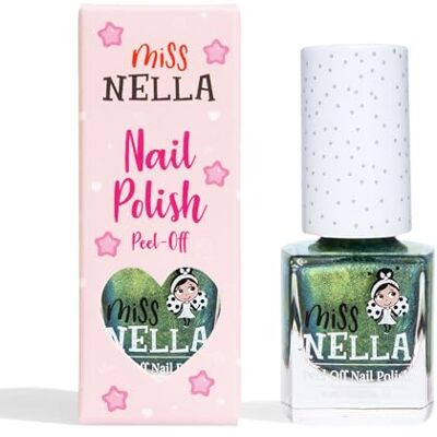 MISS NELLA Alien Poo Speciale groene nagellak met glitter voor kinderen, peel-off-formule, op waterbasis en geurloos MISS NELLA Alien Poo Speciale groene nagellak met glitter voor kinderen, peel-off-formule, op waterbasis en geurloos