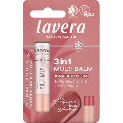 lavera Multi Balm Sunrise Rosé 04 Intense Colour Fresh Glow Effortless Blending voor Eyes, Lips & Cheeks Vegan Natural Cosmetics 4,9 g lavera Multi Balm Sunrise Rosé 04 Intense Colour Fresh Glow Effortless Blending voor Eyes, Lips & Cheeks Vegan Natural Cosmetics 4,9 g
