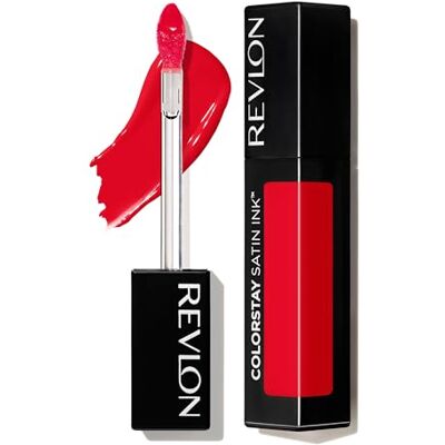 REVLON Colorstay Satijnen inkt, rode lippenstift op basis van zwarte bessenzaadolie, lange houdbaarheid N015 Fire & Ice REVLON Colorstay Satijnen inkt, rode lippenstift op basis van zwarte bessenzaadolie, lange houdbaarheid N015 Fire & Ice