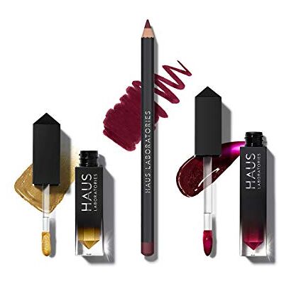 Haus Laboratories By Lady Gaga: Make-upset bestaande uit tas, vloeibare oogschaduw, lippenstift en lipgloss Haus Laboratories By Lady Gaga: Make-upset bestaande uit tas, vloeibare oogschaduw, lippenstift en lipgloss