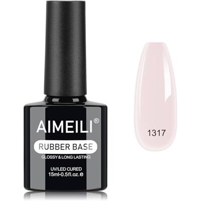 AIMEILI 5 en 1 Rubber Base Coat 15ML, Nude Rose Gel Base Caoutchouc UV LED Renforcement et Réparation de Manucure, Colle de Décorations (1317) AIMEILI 5 en 1 Rubber Base Coat 15ML, Nude Rose Gel Base Caoutchouc UV LED Renforcement et Réparation de Manucure, Colle de Décorations (1317)