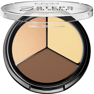 NYX PROFESSIONAL MAKEUP Contouring 3 stappen naar Sculpt Face Sculpting Palette Light NYX PROFESSIONAL MAKEUP Contouring 3 stappen naar Sculpt Face Sculpting Palette Light