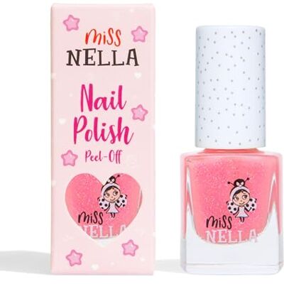 MISS NELLA Marshmallow Overload speciale roze nagellak met glitter voor kinderen, peel-off formule, op waterbasis en geurloos MISS NELLA Marshmallow Overload speciale roze nagellak met glitter voor kinderen, peel-off formule, op waterbasis en geurloos