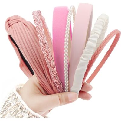 DRESHOW Modieuze hoofdbanden voor vrouwen, verschillende modellen, antislip, haarband met bloemen, gevoerde haarband, vintage haaraccessoires voor vrouwen en meisjes Eén maat DRESHOW Modieuze hoofdbanden voor vrouwen, verschillende modellen, antislip, haarband met bloemen, gevoerde haarband, vintage haaraccessoires voor vrouwen en meisjes Eén maat