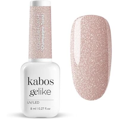 Kabos Gelike hybride nagellak, beige, UV/LED, Flash Champagne Toast, 8 ml Kabos Gelike hybride nagellak, beige, UV/LED, Flash Champagne Toast, 8 ml