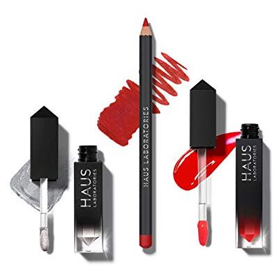 Haus Laboratories By Lady Gaga: Make-upset bestaande uit tas, vloeibare oogschaduw, lippenstift en lipgloss Haus Laboratories By Lady Gaga: Make-upset bestaande uit tas, vloeibare oogschaduw, lippenstift en lipgloss