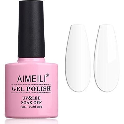 AIMEILI Soak-off nagellak, gel, uv, led, semi-permanente nagellak, wit, Studio White Arctic White (011), 10 ml AIMEILI Soak-off nagellak, gel, uv, led, semi-permanente nagellak, wit, Studio White Arctic White (011), 10 ml